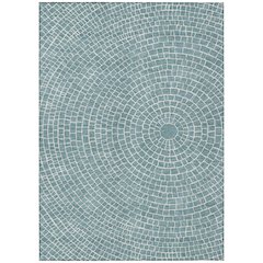Machine Washable Indoor/Outdoor Chantille ACN2455 Teal 5' x 7'6" Rug