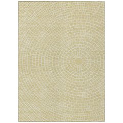 Machine Washable Indoor/Outdoor Chantille ACN2455 Gold 5' x 7'6" Rug