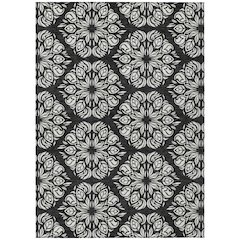 Machine Washable Indoor/Outdoor Chantille ACN2456 Black 5' x 7'6" Rug