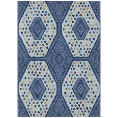 Machine Washable Indoor/Outdoor Chantille ACN2457 Blue 5' x 7'6" Rug