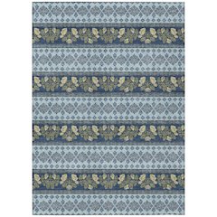 Machine Washable Indoor/Outdoor Chantille ACN2465 Blue 5' x 7'6" Rug