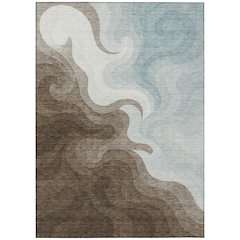 Machine Washable Indoor/Outdoor Chantille ACN2468 Brown 5' x 7'6" Rug