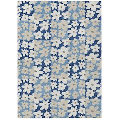 Machine Washable Indoor/Outdoor Chantille ACN2476 Blue 5' x 7'6" Rug