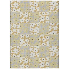 Machine Washable Indoor/Outdoor Chantille ACN2476 Gold 5' x 7'6" Rug