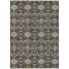 Machine Washable Indoor/Outdoor Chantille ACN2478 Black 5' x 7'6" Rug
