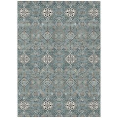 Machine Washable Indoor/Outdoor Chantille ACN2478 Teal 5' x 7'6" Rug