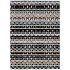 Machine Washable Indoor/Outdoor Chantille ACN2479 Black 5' x 7'6" Rug