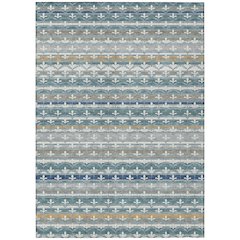 Machine Washable Indoor/Outdoor Chantille ACN2479 Teal 5' x 7'6" Rug