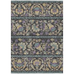 Machine Washable Indoor/Outdoor Chantille ACN2480 Black 5' x 7'6" Rug