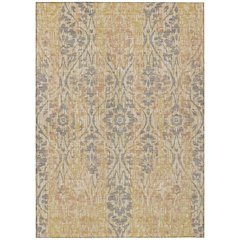 Machine Washable Indoor/Outdoor Chantille ACN2482 Gold 5' x 7'6" Rug