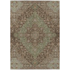 Machine Washable Indoor/Outdoor Chantille ACN2486 Brown 5' x 7'6" Rug