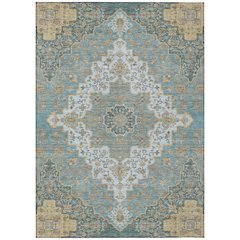 Machine Washable Indoor/Outdoor Chantille ACN2486 Teal 5' x 7'6" Rug