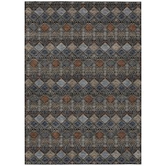 Machine Washable Indoor/Outdoor Chantille ACN2487 Black 5' x 7'6" Rug