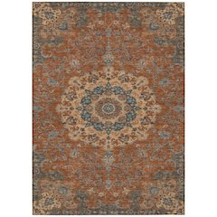 Machine Washable Indoor/Outdoor Chantille ACN2489 Orange 5' x 7'6" Rug