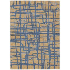 Machine Washable Indoor/Outdoor Chantille ACN2491 Gold 5' x 7'6" Rug