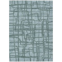 Machine Washable Indoor/Outdoor Chantille ACN2491 Teal 5' x 7'6" Rug