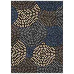 Machine Washable Indoor/Outdoor Chantille ACN2492 Black 5' x 7'6" Rug