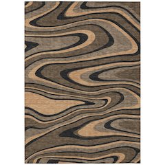 Machine Washable Indoor/Outdoor Chantille ACN2493 Brown 5' x 7'6" Rug