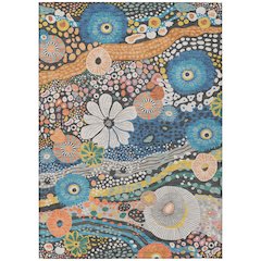Machine Washable Indoor/Outdoor Chantille ACN2498 Gray 5' x 7'6" Rug