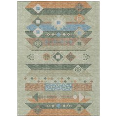 Machine Washable Indoor/Outdoor Chantille ACN2499 Green 5' x 7'6" Rug