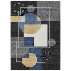 Machine Washable Indoor/Outdoor Chantille ACN2500 Black 5' x 7'6" Rug