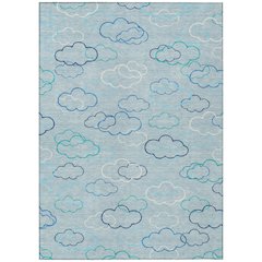 Machine Washable Indoor/Outdoor Chantille ACN2508 Blue 5' x 7'6" Rug