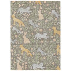 Machine Washable Indoor/Outdoor Chantille ACN2509 Brown 5' x 7'6" Rug