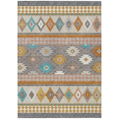 Machine Washable Indoor/Outdoor Chantille ACN2519 Gray 5' x 7'6" Rug