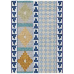 Machine Washable Indoor/Outdoor Chantille ACN2522 Blue 5' x 7'6" Rug