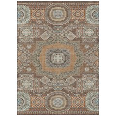 Machine Washable Indoor/Outdoor Chantille ACN2525 Orange 5' x 7'6" Rug