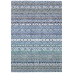 Machine Washable Indoor/Outdoor Chantille ACN2531 Blue 5' x 7'6" Rug