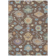 Machine Washable Indoor/Outdoor Chantille ACN2532 Brown 5' x 7'6" Rug