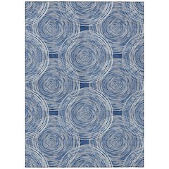 Machine Washable Indoor/Outdoor Chantille ACN2534 Blue 5' x 7'6" Rug