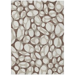 Machine Washable Indoor/Outdoor Chantille ACN2536 Brown 5' x 7'6" Rug