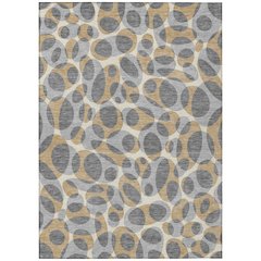 Machine Washable Indoor/Outdoor Chantille ACN2536 Gray 5' x 7'6" Rug