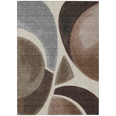 Machine Washable Indoor/Outdoor Chantille ACN2537 Brown 5' x 7'6" Rug