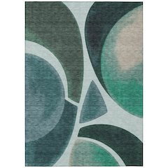 Machine Washable Indoor/Outdoor Chantille ACN2537 Teal 5' x 7'6" Rug