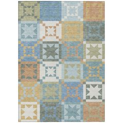 Machine Washable Indoor/Outdoor Chantille ACN2538 Blue 5' x 7'6" Rug