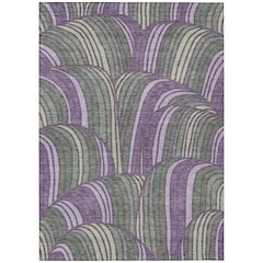 Machine Washable Indoor/Outdoor Chantille ACN2546 Purple 5' x 7'6" Rug