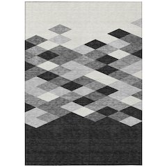 Machine Washable Indoor/Outdoor Chantille ACN2555 Black 5' x 7'6" Rug