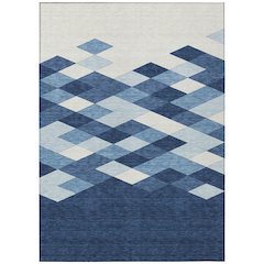 Machine Washable Indoor/Outdoor Chantille ACN2555 Blue 5' x 7'6" Rug