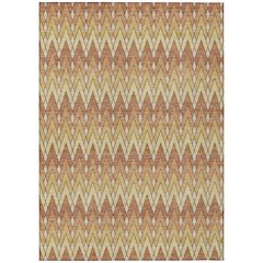 Machine Washable Indoor/Outdoor Chantille ACN2558 Orange 5' x 7'6" Rug