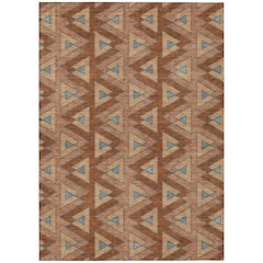 Machine Washable Indoor/Outdoor Chantille ACN2560 Orange 5' x 7'6" Rug