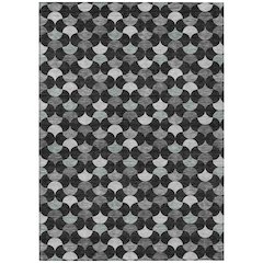 Machine Washable Indoor/Outdoor Chantille ACN2568 Black 5' x 7'6" Rug
