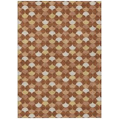 Machine Washable Indoor/Outdoor Chantille ACN2568 Orange 5' x 7'6" Rug
