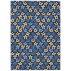 Machine Washable Indoor/Outdoor Chantille ACN2569 Blue 5' x 7'6" Rug