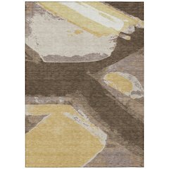Machine Washable Indoor/Outdoor Chantille ACN2571 Brown 5' x 7'6" Rug