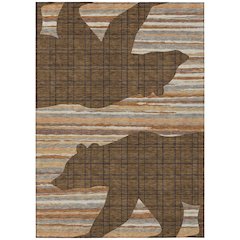 Machine Washable Indoor/Outdoor Chantille ACN2577 Brown 5' x 7'6" Rug