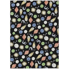 Machine Washable Indoor/Outdoor Chantille ACN2581 Black 5' x 7'6" Rug