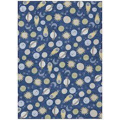 Machine Washable Indoor/Outdoor Chantille ACN2581 Blue 5' x 7'6" Rug